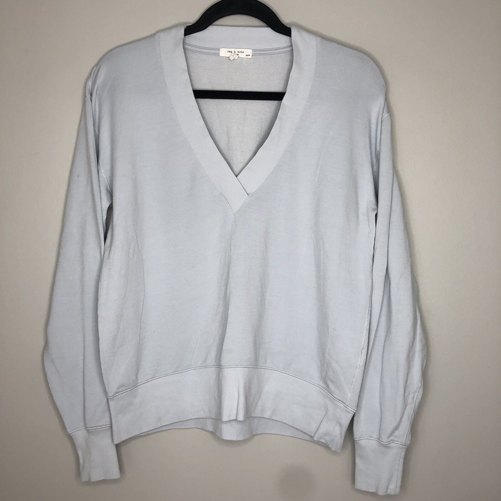 Rag & Bone Women's‎ XS Gray V Neck Pullover Long Sleeve Oversized Sweater